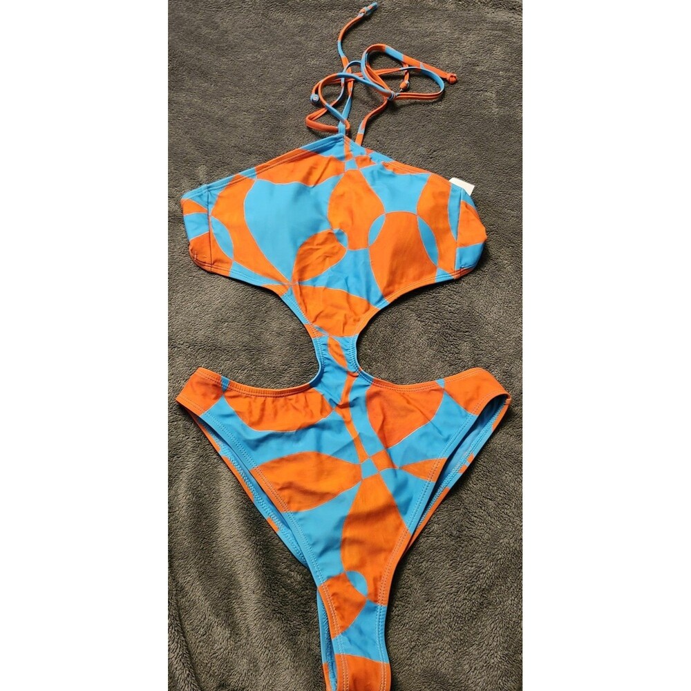 Fabletics Cut Out One Piece Swim Floral Geo Print Small Brand New With Tags